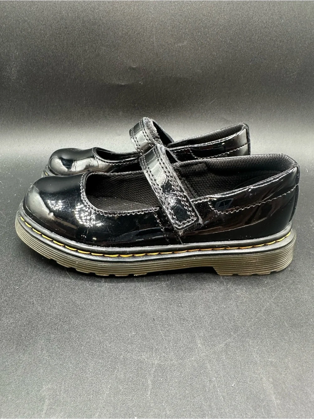 Dr. Martens Maccy Kids Mary Jane Black Patent Leather Shoes US 11 UK 10 EU 28